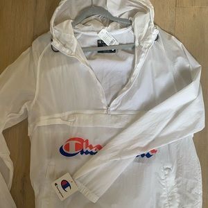 Brand new champion white windbreaker